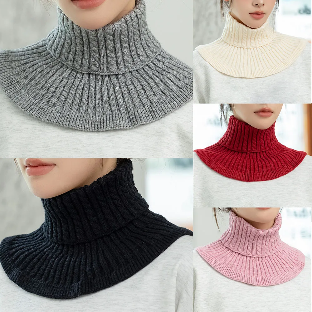 Top Trends: Warm Knitted Fake Collar Women Turtleneck Ruffles Knitted False Fake Collar Detachable Neck Warmer Winter Windproof Fake Collars Shoppable Styles