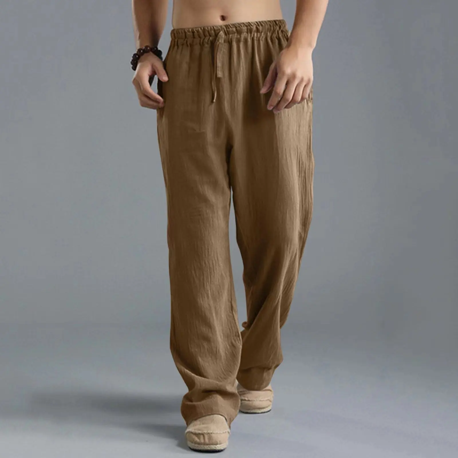 Top Trends: New Men's Casual Cotton Linen Pants Male Summer Large Size Breathable Solid Color Trousers Sports Fitness Streetwear S-5XL Shoppable Styles - Image 6