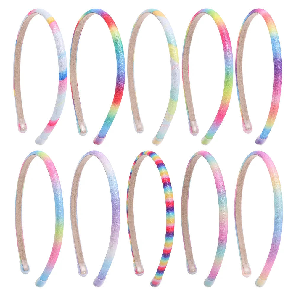 Top Trends: 1 / 10pcs 2023Fashion Printed Headband Glitter Rainbow Hair Bands For Girls Women Sparkly Hair Accessories Sweet Cute Headwear Shoppable Styles