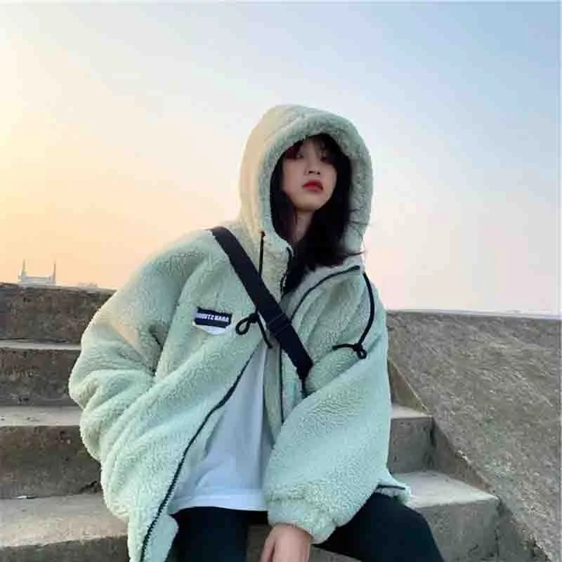 Top Trends: Winter Sweatshirts Oversized Warm Sudaderas For Women Zip Up Coat Fleece Hooded Coat Korean Fashion Women 2024 Y2k Streetwear Shoppable Styles - Image 4