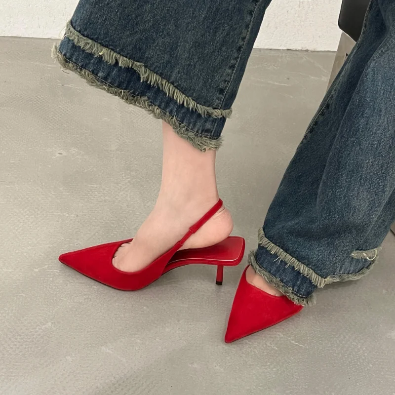 Top Trends: Women&#039;s Sexy Red High Heels 2023 New Women&#039;s Summer Strappy Sandals Comfortable Pointed Toe Women Sandals Fashion Stiletto Shoes Shoppable Styles