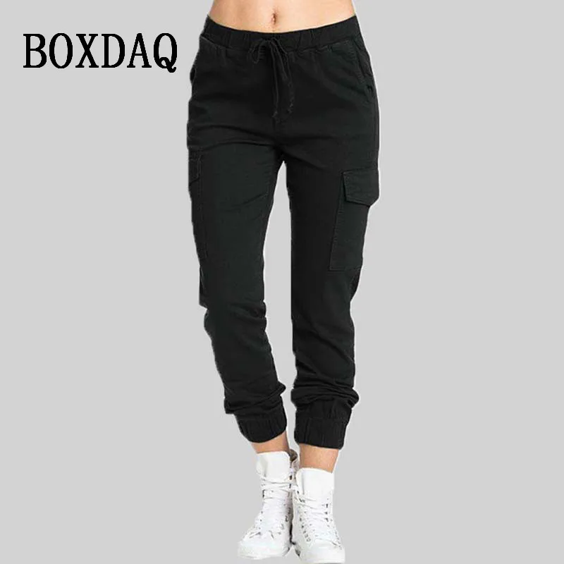 Top Trends: Large Size Solid Color Cargo Pants Women Casual Jogger Pants Women Sweatpants Ladies Trousers Oversize Joggers Pants Women S-4XL Shoppable Styles