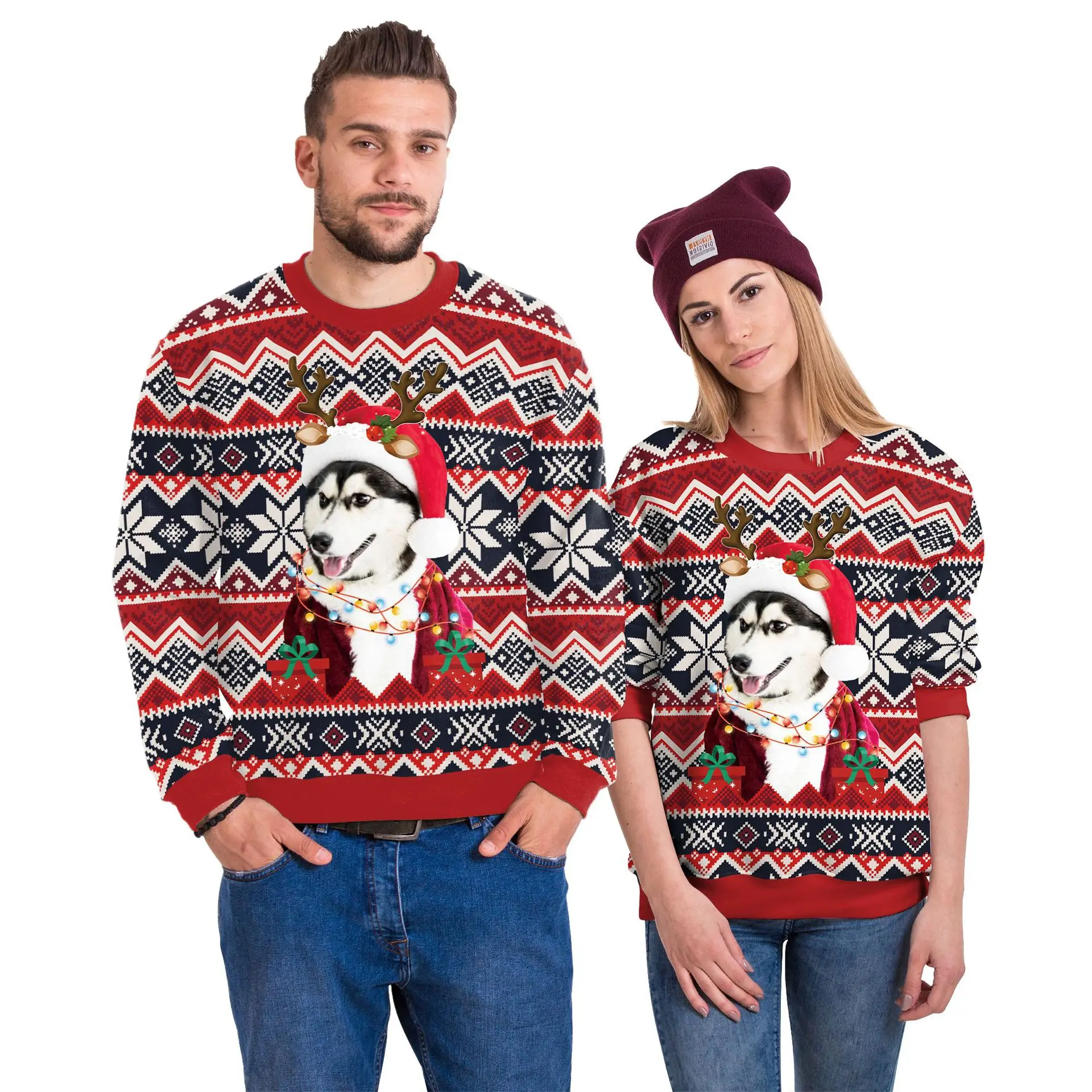 Top Trends: Ugly Christmas Oversize Sweatshirt For Men Pullovers Pet Graphic Sweatshirts Vintage Streetwear Couple Tracksuit Male Clothing Shoppable Styles