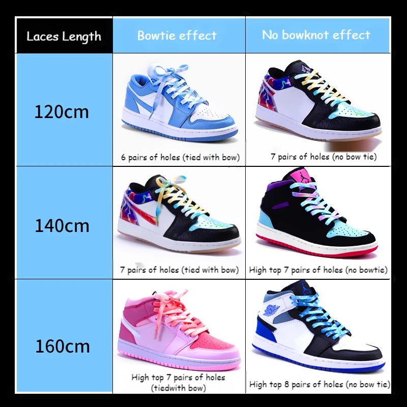 Top Trends: Tie-dye Air Force One Shoelaces Flat Laces Shoes Shoelaces For Sneakers Shoe Lace Unisex Boot Laces 120 / 140 / 160CM Shoestring Shoppable Styles - Image 6