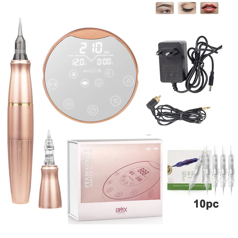 Top Trends: P90 Permanent Makeup Eyebrow Tattoo Machine Kit Professional Digital Rotary Microblading PMU Gun Pen With 2 Cartridge Needle Shoppable Styles