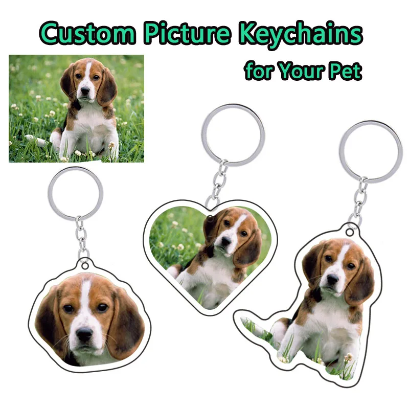 Top Trends: Custom Pet Dog Cat Keychain Picture Cartoon Llavero Key Chain Photo Customized Anime Charms Clear Acrylic Personalized Keychains Shoppable Styles