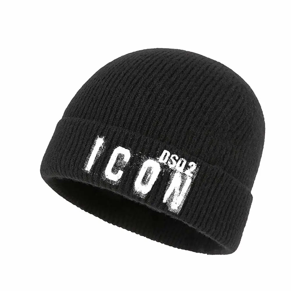 Top Trends: DSQ2 Brand Beanie Printed Skiing Knitted Hats ICON Letter Women Men Winter Cap Warm Baggy Beanies Knit Skullies Bonnet Caps Shoppable Styles