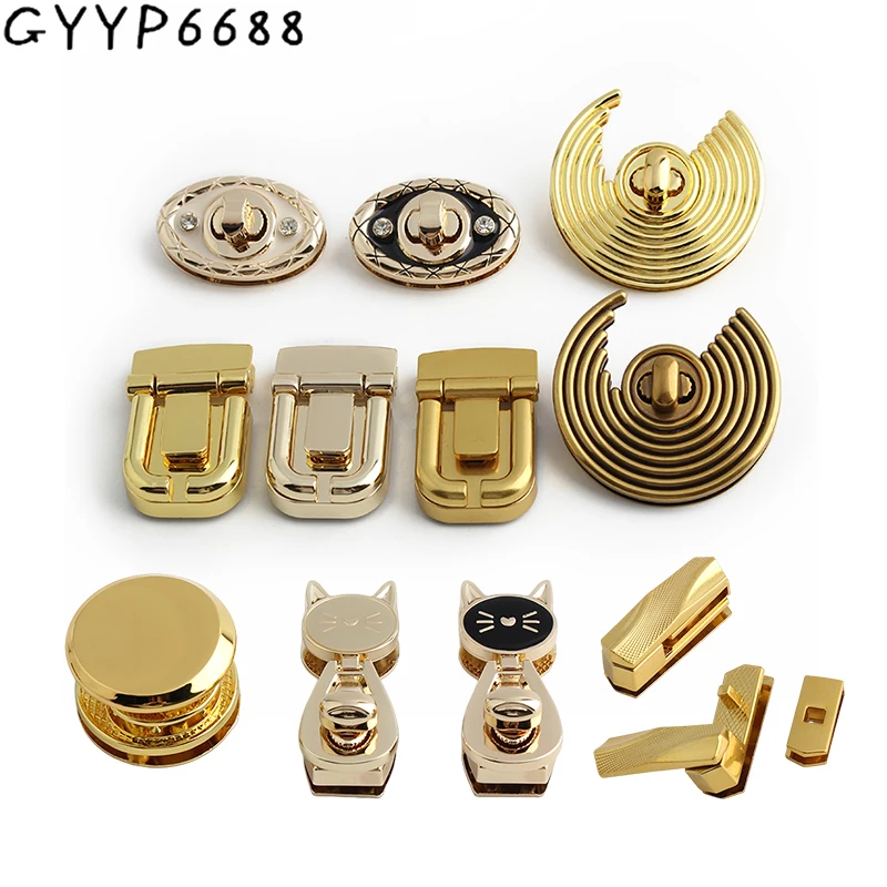 Top Trends: 2-5-20Sets Moon, Cat Shape Metal Press Lock Turn Locks For Luggage Bags Handbag Purse Clasp Closure Custom Twist Lock Accessories Shoppable Styles