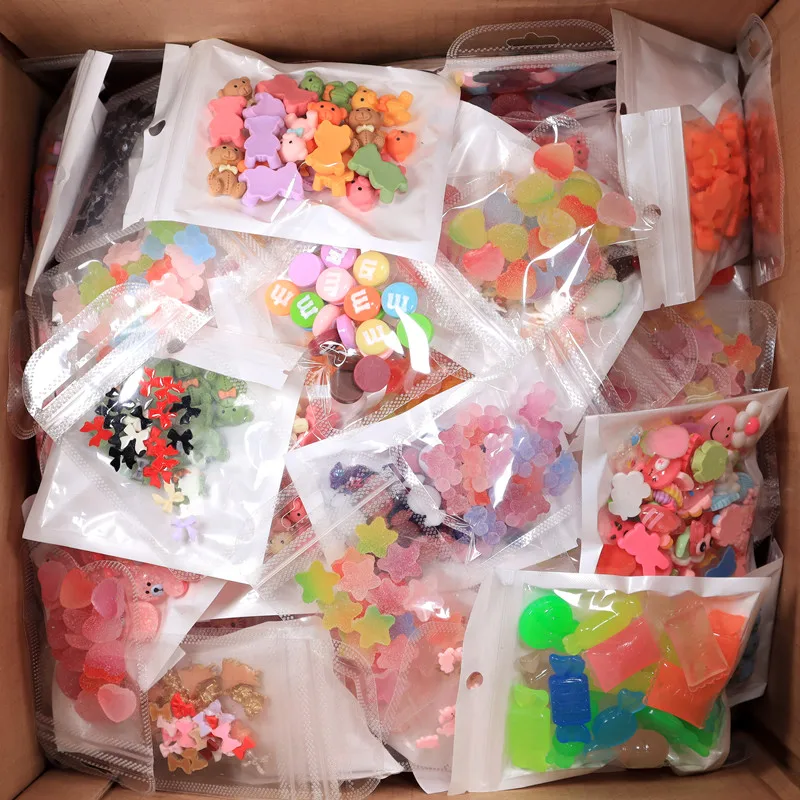 Top Trends: 20PCS / 50PCS Multi Shape Kawaii Accessories Nail Art Charms Sweet Candy Gummy Bear Lollipop Resin Nail Art Rhinestion Decoration Shoppable Styles