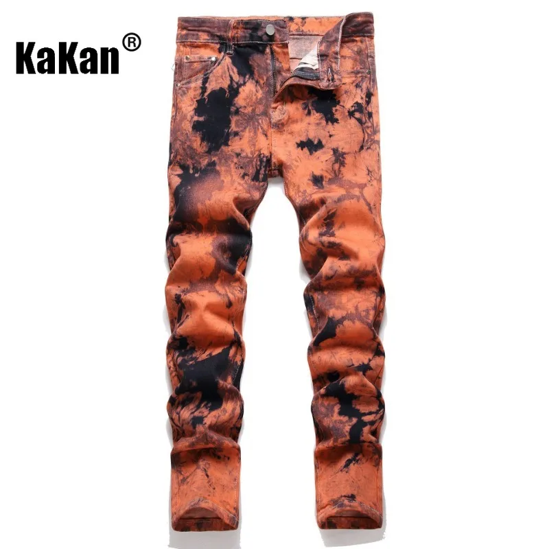 Top Trends: Kakan - European And American New Personalized Wash Water Stretch Jeans For Men, Straight Fit Retro Long Jeans K2-533-3 Shoppable Styles