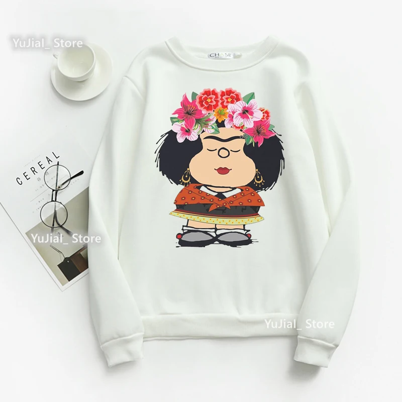 Top Trends: Funny Mafalda Cartoon Sweatshirt Women Clothes 2023 Harajuku Kawaii Hoodies Girls Long-Sleeved Winter Tracksuit Femme Shoppable Styles - Image 2