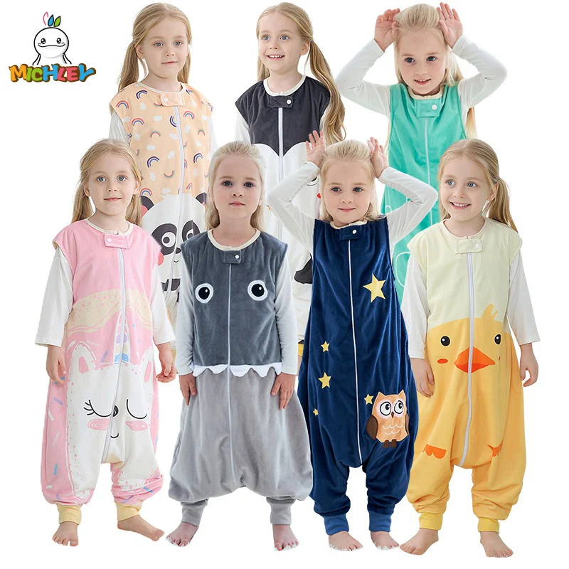 Top Trends: MICHLEY Cartoon Sleeveless Baby Sleeping Bag Sack Winter Thick Wearable Blanket Sleepers Sleepwear Pajamas For Girls Boys 1-6T Shoppable Styles