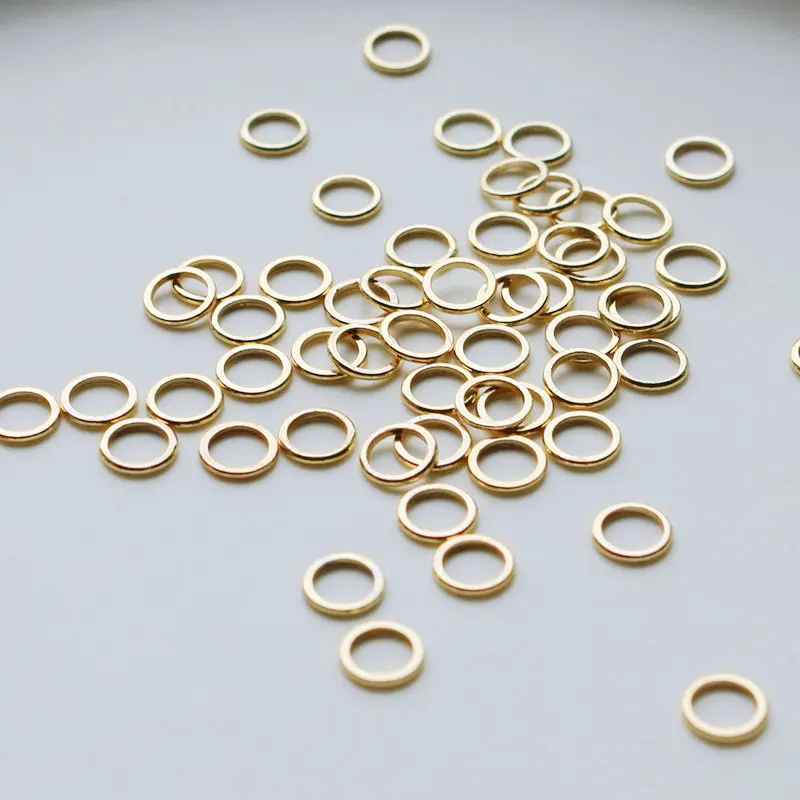 Top Trends: 20PCS 14K Gold Color Plated Brass Closed Rings 4MM 5MM 6MM Jewelry Accessories Making Supplies Shoppable Styles