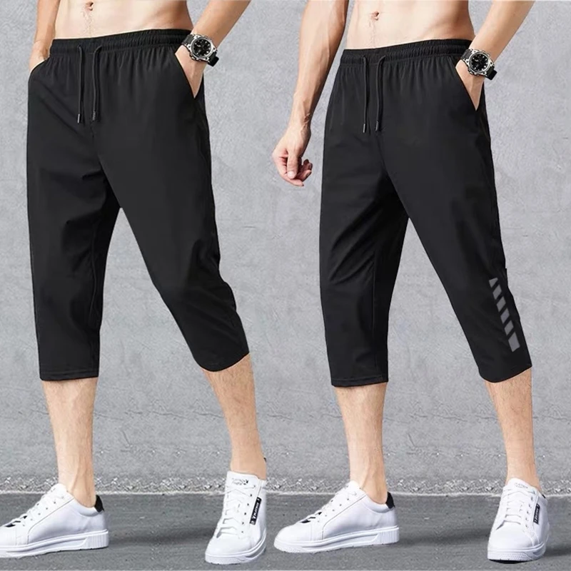 Top Trends: Breathable Sport Running Pants Men’s Casual Shorts W / Pocket Loose Quick Dry Jogger Pant 3 / 4 Athletic Shorts For Summer Shoppable Styles