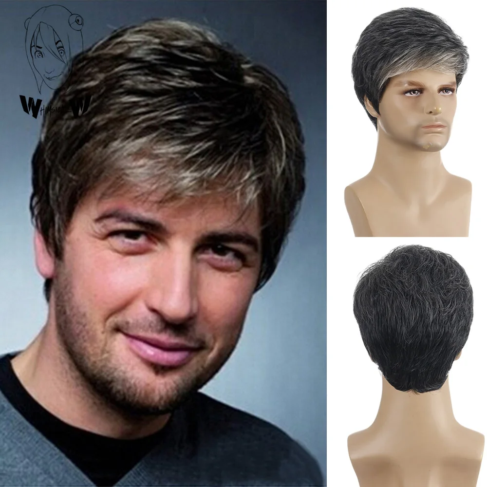 Top Trends: WHIMSICAL W Men Short Hair Synthetic Wigs For Daily Use Fashion Wig Ombre Male Natural Hair Heat Resistant Breathable Shoppable Styles