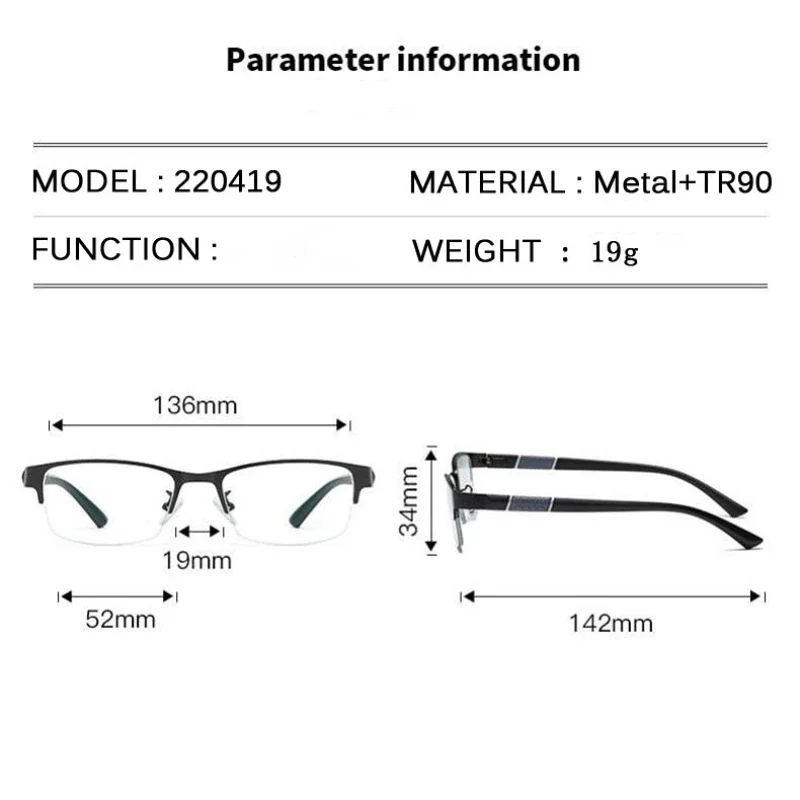 Top Trends: Men's Business Half Frame Design Reading Glasses Flexible Classical Retro Myopia Presbyopia Eyeglasses Prescription Eyeglasses Shoppable Styles - Image 6