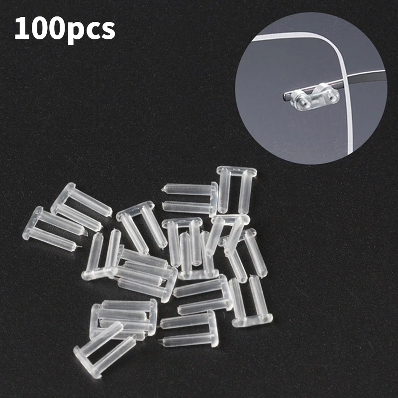 Top Trends: 100Pcs / Set Double Rubber Plug For Frameless Glasses Spare Buckle For Prescription Glass Glasses Equipment Accessories Shoppable Styles