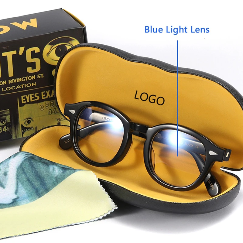 Top Trends: Johnny Depp Anti Blue Light Glasses Man Lemtosh Eyeglasses Woman Luxury Brand Vintage Acetate Frame Computer Phone Goggles Shoppable Styles