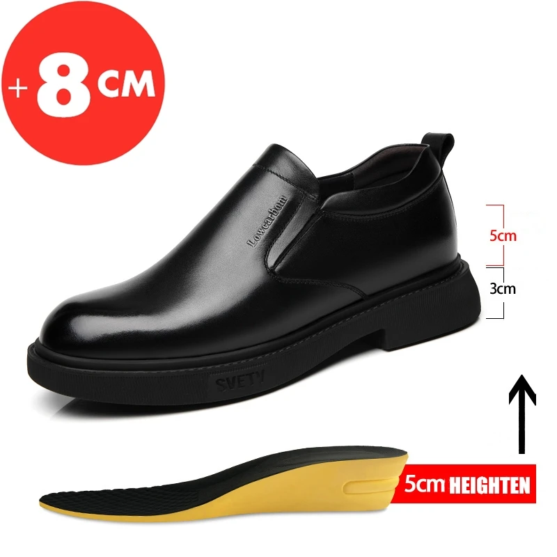 Top Trends: Mens Leather Shoes Height Elevator Shoes For Men Luxury Dress Shoes Slip On Business Comfortable Increase 6-8cm Wedding Shoes Shoppable Styles