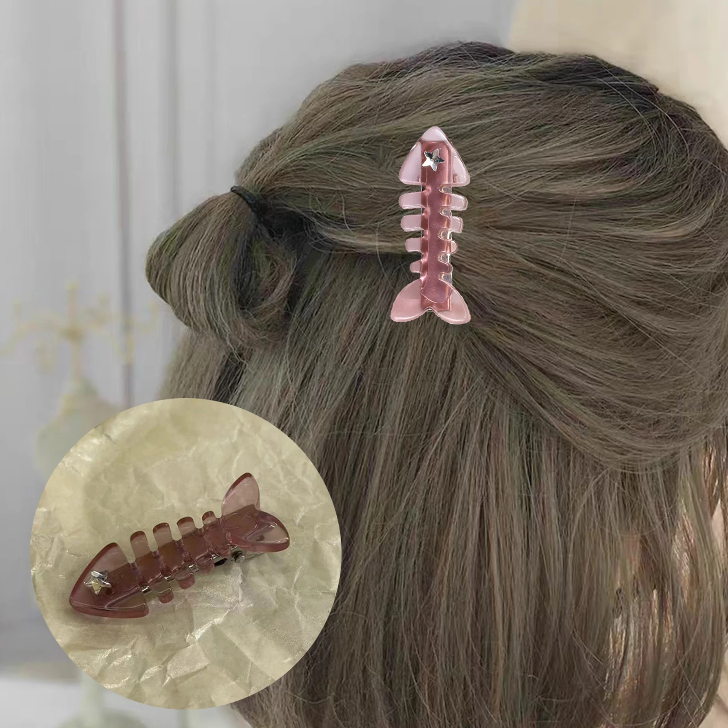 Top Trends: Cute Sweet Fish Bone Hair Clip Barrettes Fashion Small Fish Shape Plastic Duckbill Clip Hair Accessories For Women Shoppable Styles