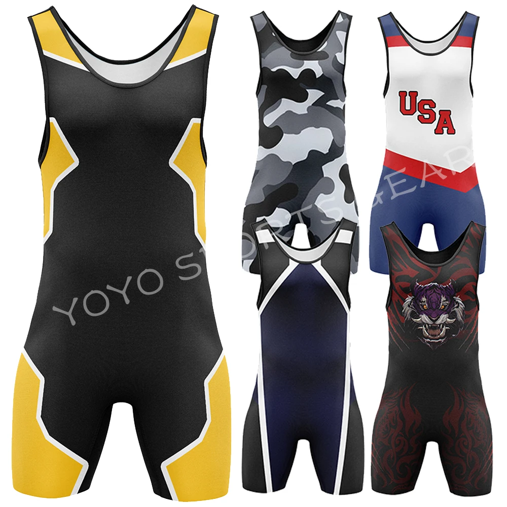 Top Trends: Wrestling Singlets Tummy Control Wear GYM Sleeveless Triathlon PowerLifting Clothing Swimming Running Skinsuit 6 Styles Shoppable Styles