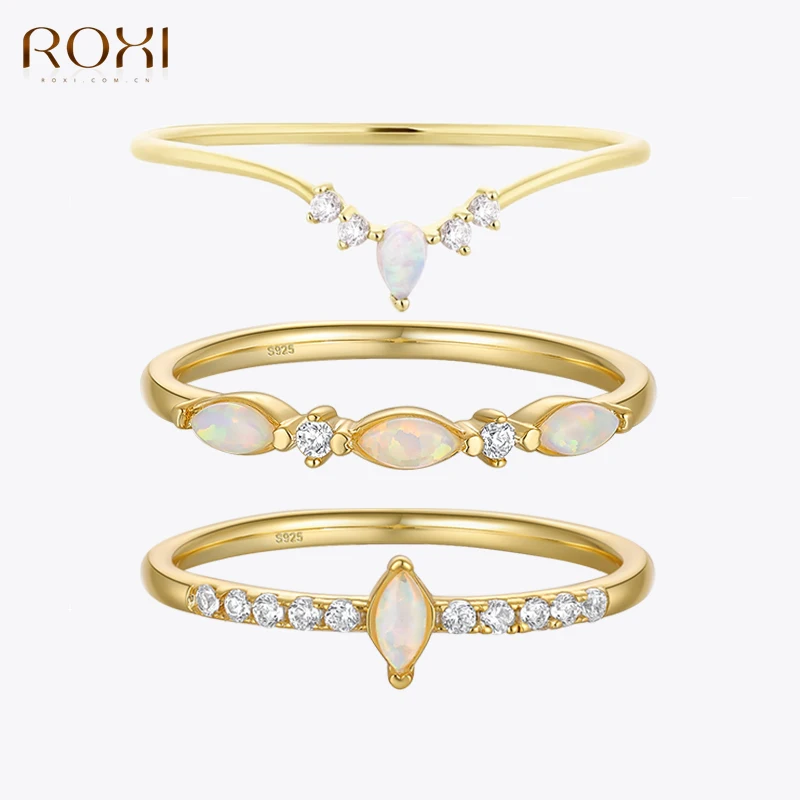 Top Trends: Elegant Opal Crystals Rings For Women 925 Sterling Silver Ring Wedding Statement Jewelry Anillos кольца Bague Femme Plata 925 Shoppable Styles