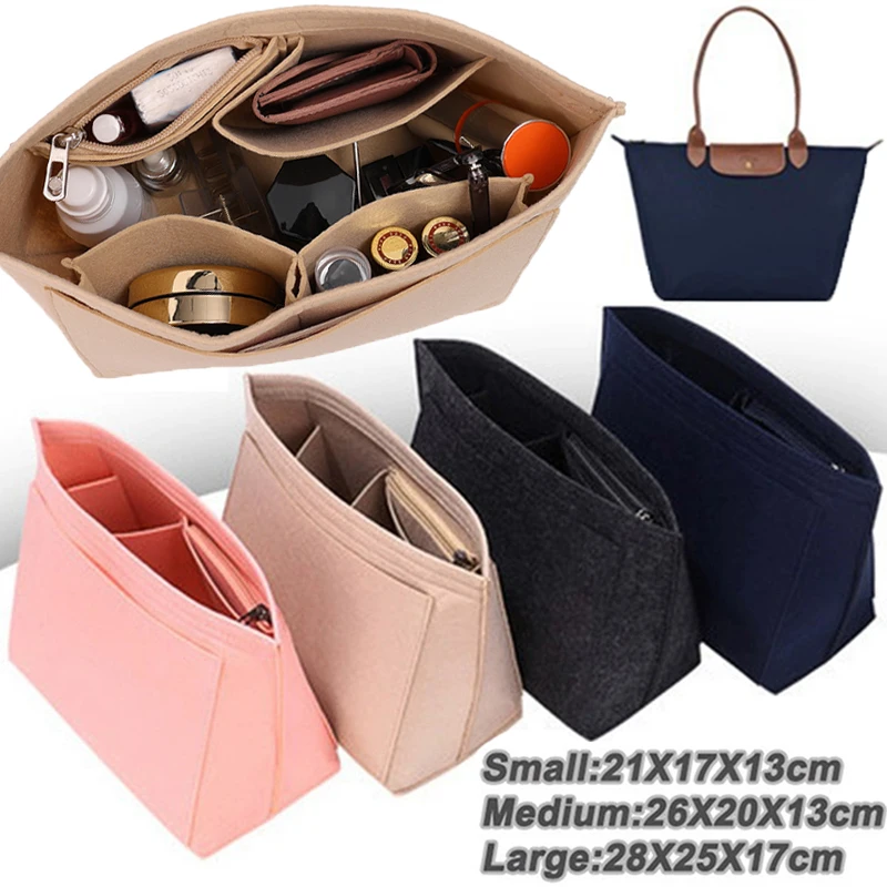 Top Trends: Make Up Organizer Felt Insert Bag For Women Handbag Travel Tote Inner Purse Portable Cosmetic Bags Fit Various Brand Bags Shoppable Styles