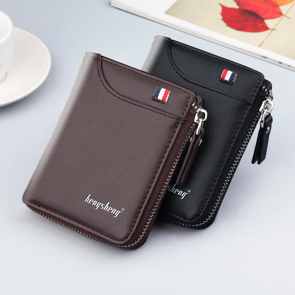 Top Trends: Vintage Men Leather Wallet Brand Luxury Short Slim Male Purses Money Clip Credit Card Holder Portomonee Carteria Shoppable Styles - Image 6