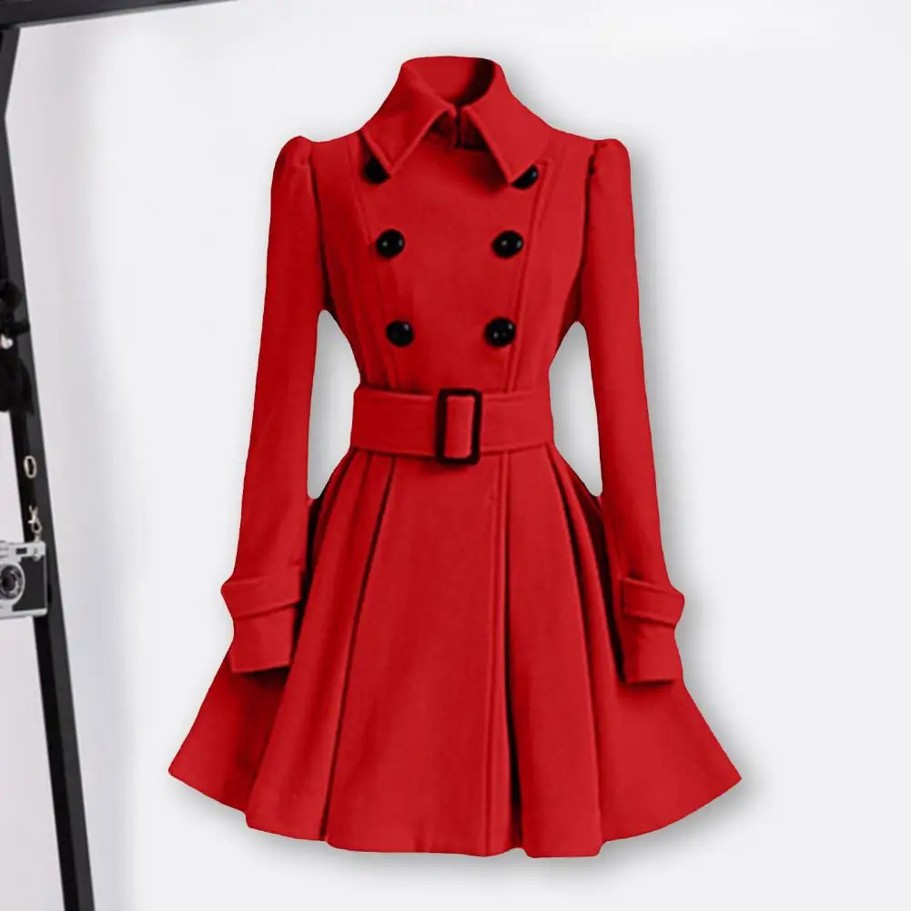 Top Trends: S-XXL New Fashion Classic Winter Thick Coat Europe Belt Buckle Trench Coats Double Breasted Outerwear Casual Ladies Dress Coats Shoppable Styles