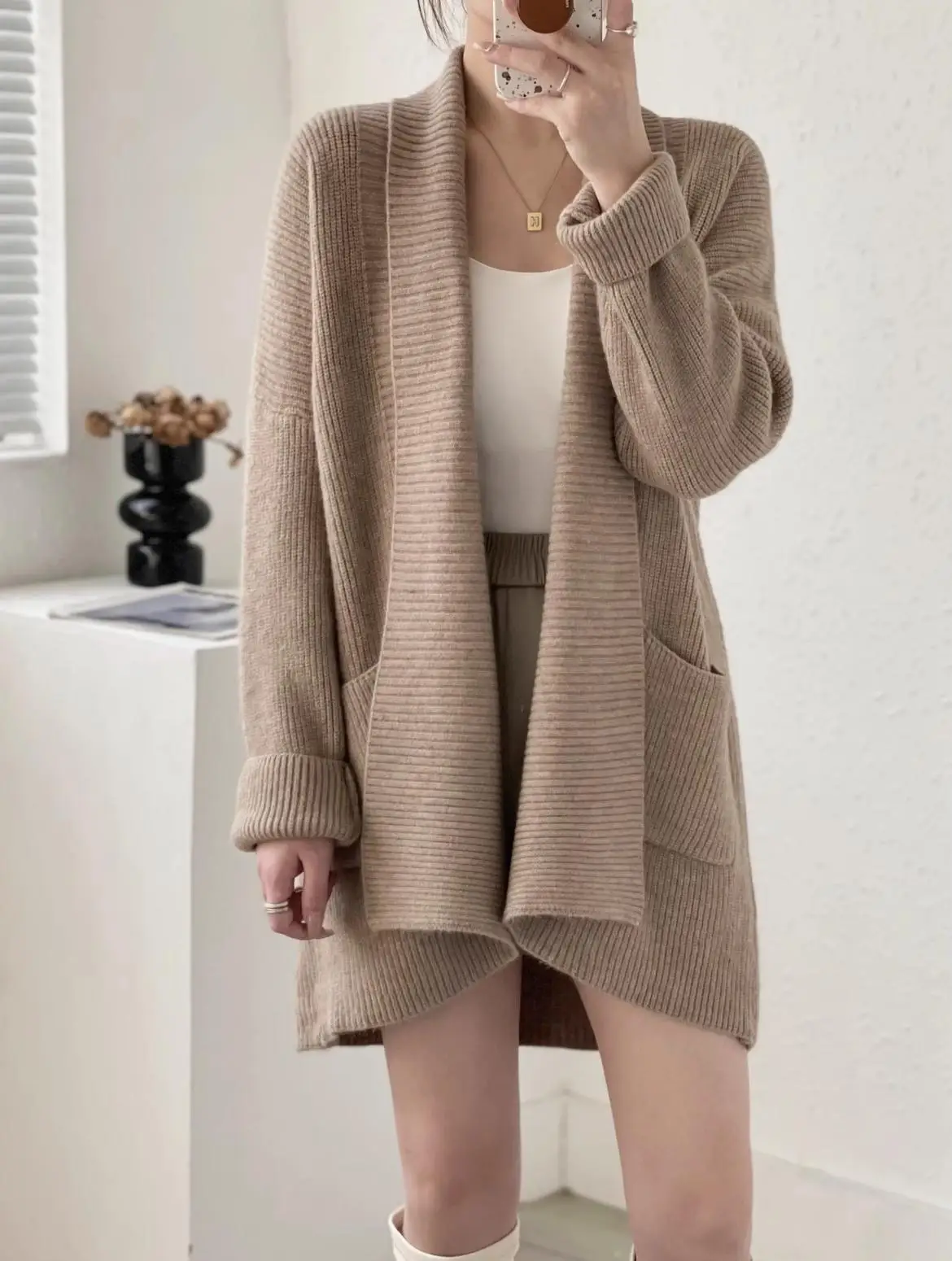 Top Trends: 2023 Autumn Winter Knitted Cardigan Women Casual Long Cardigan Sweater Ladies Thick Warm Pink Cardigans Shoppable Styles