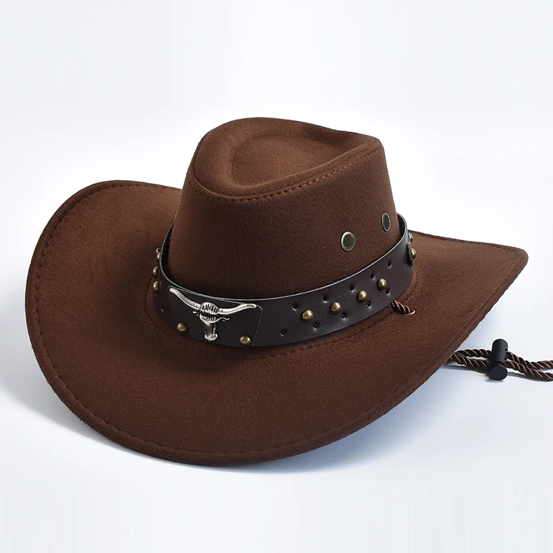 Top Trends: New Artificial Suede Western Cowboy Hats Vintage Big-edge Gentleman Cowgirl Jazz Hat Holidays Party Cosplay Hat Shoppable Styles