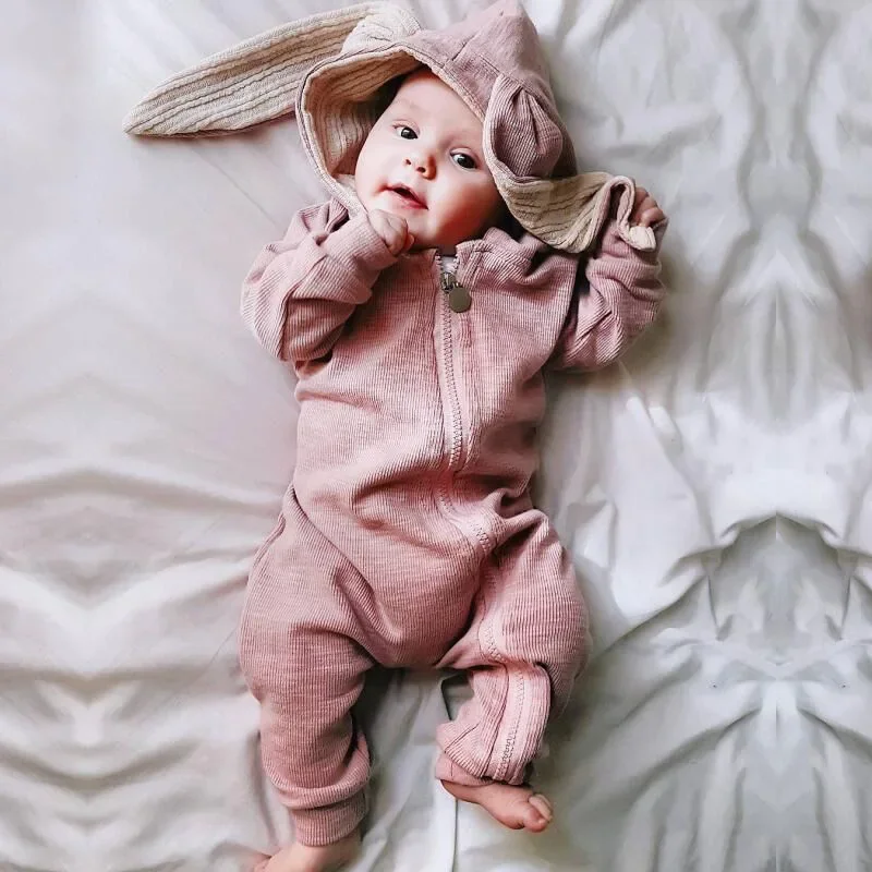 Top Trends: Cute Rabbit Ear Hooded Baby Rompers For Babies Boys Girls Clothes Newborn Clothing Jumpsuit Infant Costume Baby Outfits Fall Shoppable Styles - Image 2