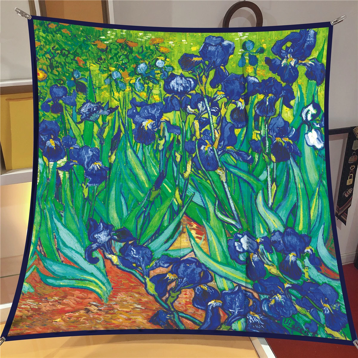 Top Trends: 90cm Van Gogh Oil Painting Twill Silk Scarf Fashion Shawl Luxury Brand Square Hijab Scarf Women Bandana Foulard Head Scarves Shoppable Styles