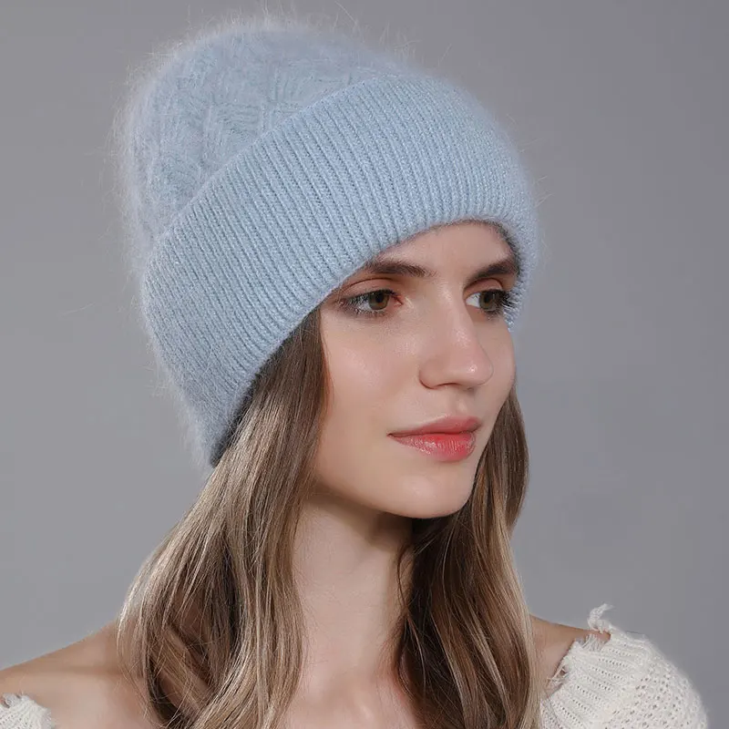 Top Trends: CNTANG Hats For Women Fashion Twist Style Angora Rabbit Fur Beanie Winter Warm Knitted Cashmere Hat Ladies Casual Skullies Cap Shoppable Styles