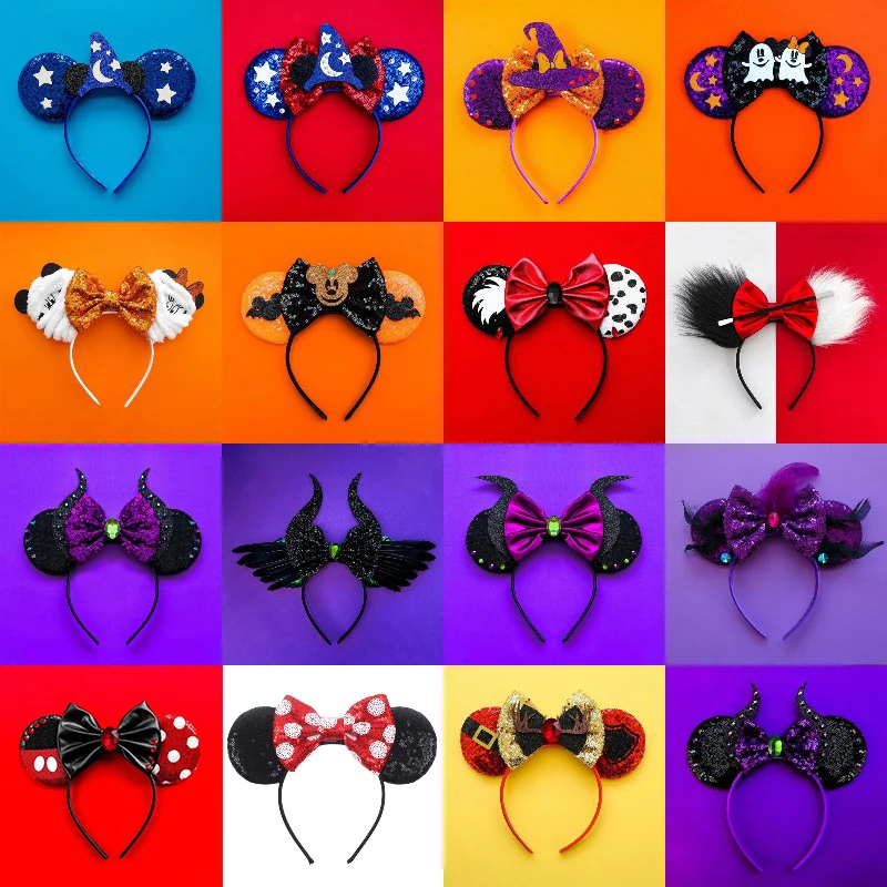 Top Trends: Disney Mickey Mouse Ears Headband Women Red Sequin Bow Dots Minnie Hair Bands For Girls DIY Disneyland Hair Accessories Kid Gift Shoppable Styles - Image 6