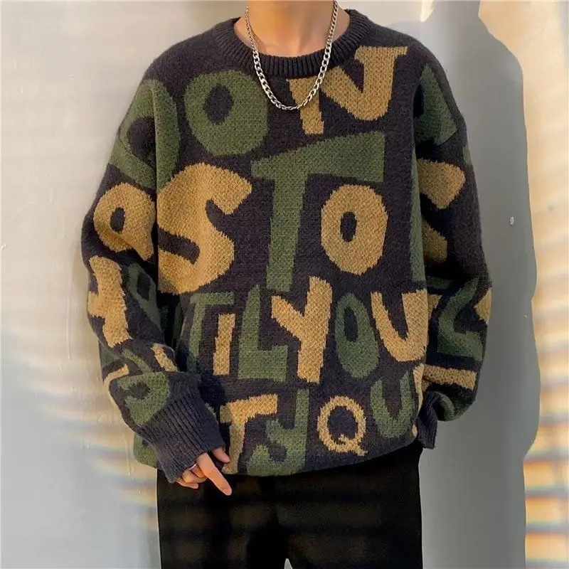 Top Trends: 2023 Winter Round Neck Long Sleeve Fashion Letter Printing Sweater Man High Street Casual Loose Thicken Warm All-match Pullovers Shoppable Styles