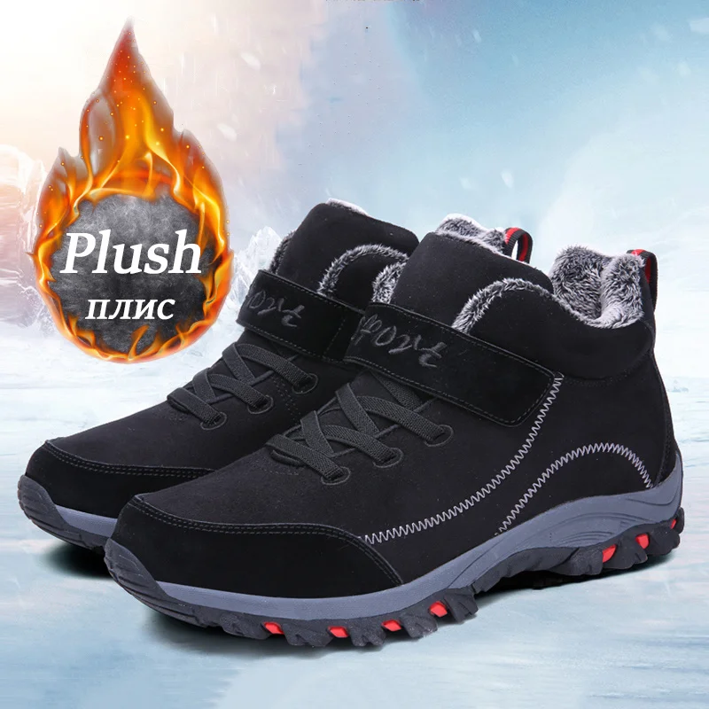 Top Trends: Boots Men&#039;s Women Slip On Winter Shoes For Men Waterproof Ankle Boots Winter Boots Male Snow Botines 2023 Black Botas Femininas Shoppable Styles