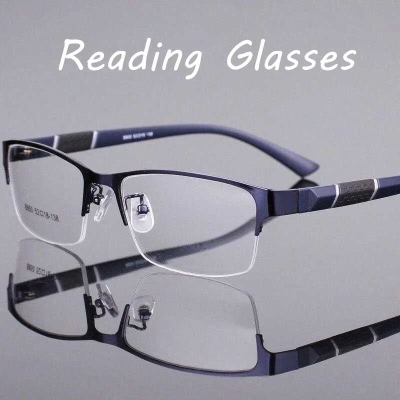 Top Trends: TR90 Reading Glasses For Men Anti-blue Light Presbyopia Eyeglasses Men&#039;s Business Half Frame Far Sight Eyewear Diopter 0 To + 4.0 Shoppable Styles