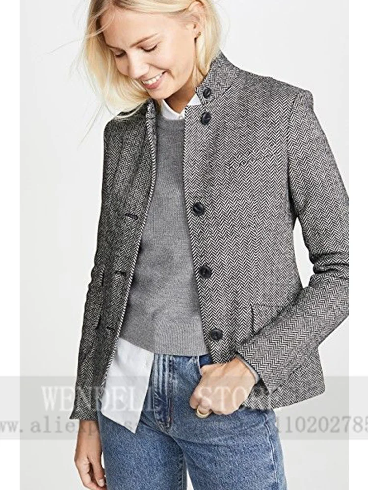 Top Trends: Women&#039;s Herringbone Jacket Blazer Single Breasted Suit Casual Dress Coat New In Dresses For Prom Woman Clothing Spring Outer Eam Shoppable Styles