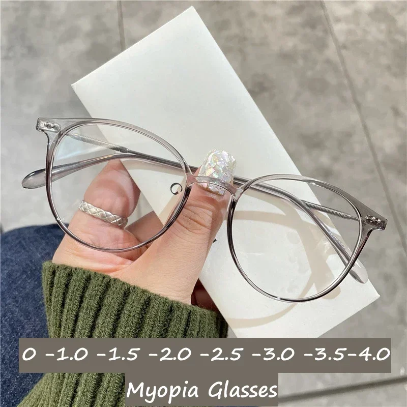 Top Trends: Finished Ladies Myopia Glasses Ultralight Vintage Women Men Round Minus Glasses Finished Prescription Eyewear Diopter 0 To -4.0 Shoppable Styles