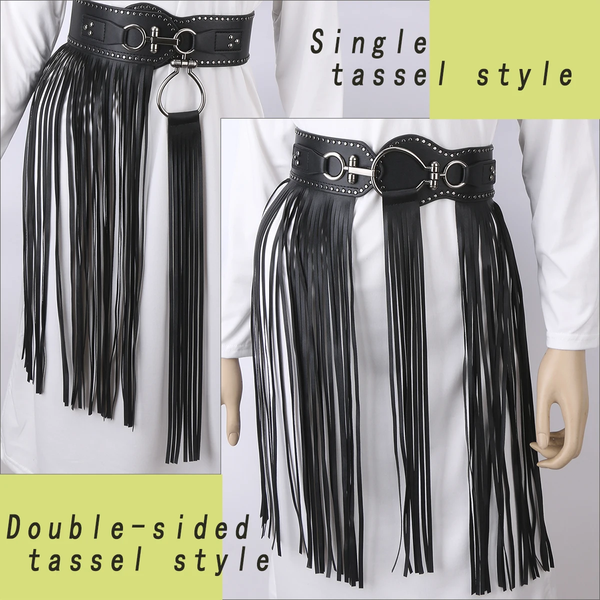 Top Trends: Women's Punk Tassel Dancing Belt Hemline Round Hanging Buckle Elastic Waist Decorate Waist Decorate Accessories For Ladies Shirt Shoppable Styles - Image 3