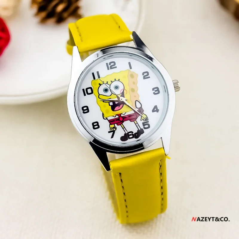 Top Trends: Hot Selling Cartoon Watch Sponge Baby Children's Leather Watch Primary School Boys And Girls Anime Cute Electronic Watch Shoppable Styles