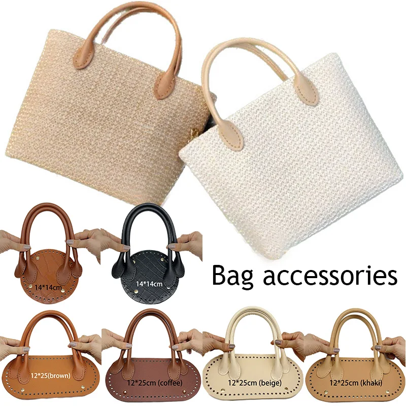 Top Trends: 1 Set PU Leather Bag Strap+ Bag Bottom Set Weave Bag Accessories For Handbags Wear-resisting Bag Bottom With Handle Handbag Strap Shoppable Styles