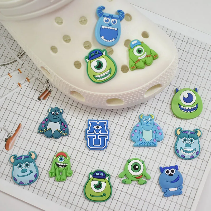 Top Trends: 13pcs Suit For Crocs Pack Sale Shoe Buckle Cute For Monsters University For Croc Charm Garden Shoes Decor Party X-mas Kids Gifts Shoppable Styles