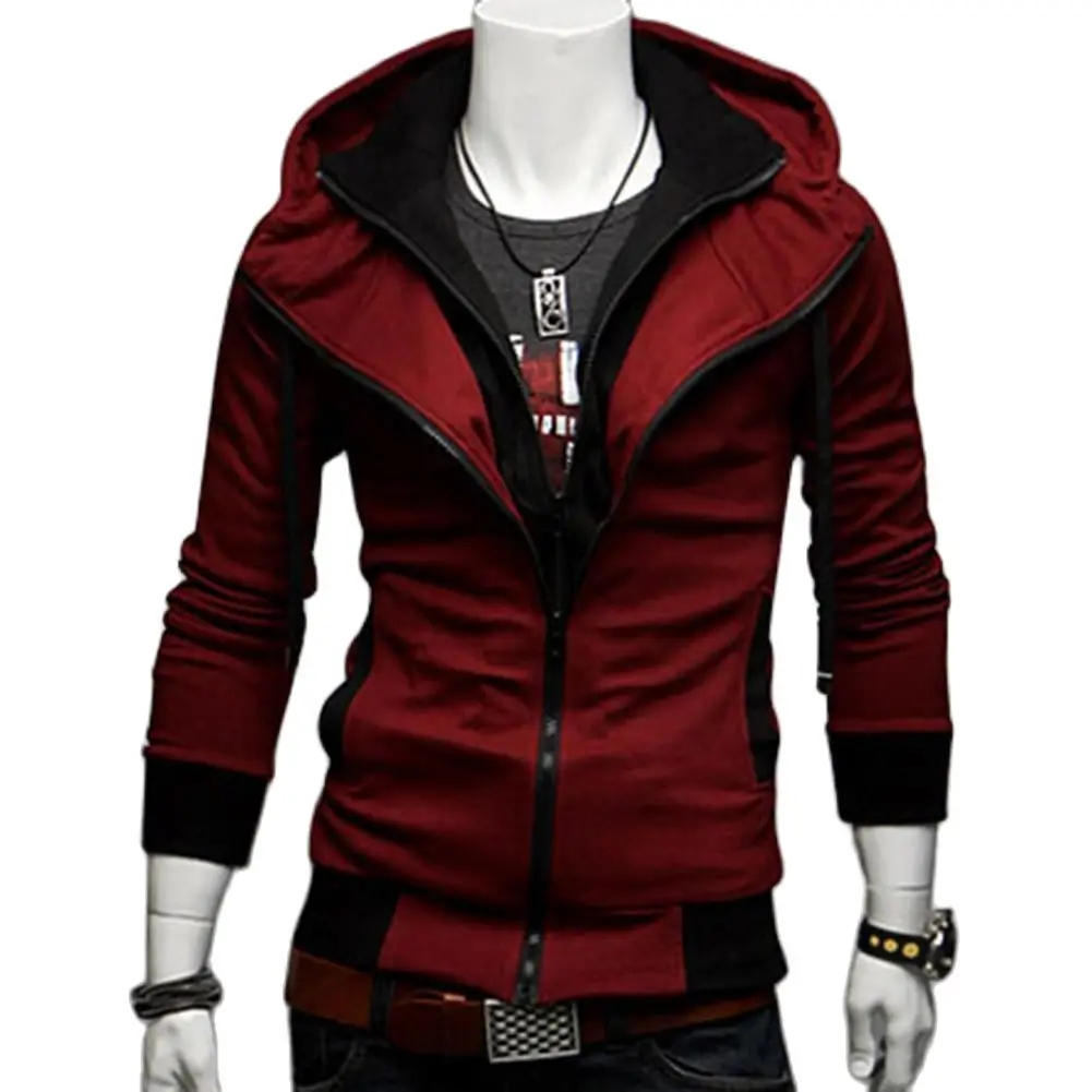 Top Trends: Men's Jacket Color Block Long Sleeve Hooded Zipper Jacket Coat Outwear Men's Clothing мужская куртка Shoppable Styles