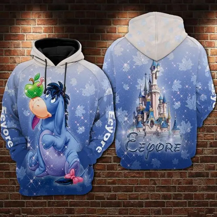 Top Trends: Eeyore And Worm Apple Winnie The Pooh Disney Castle Over Print 3d Hoodie Shoppable Styles