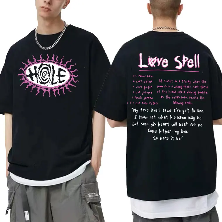 Top Trends: Hole Love Spell Lyrics T Shirt Vintage Hip Hop Men Women Oversized Tshirt Courtney Love Beautiful Monsters 90s Rock Band T-shirt Shoppable Styles