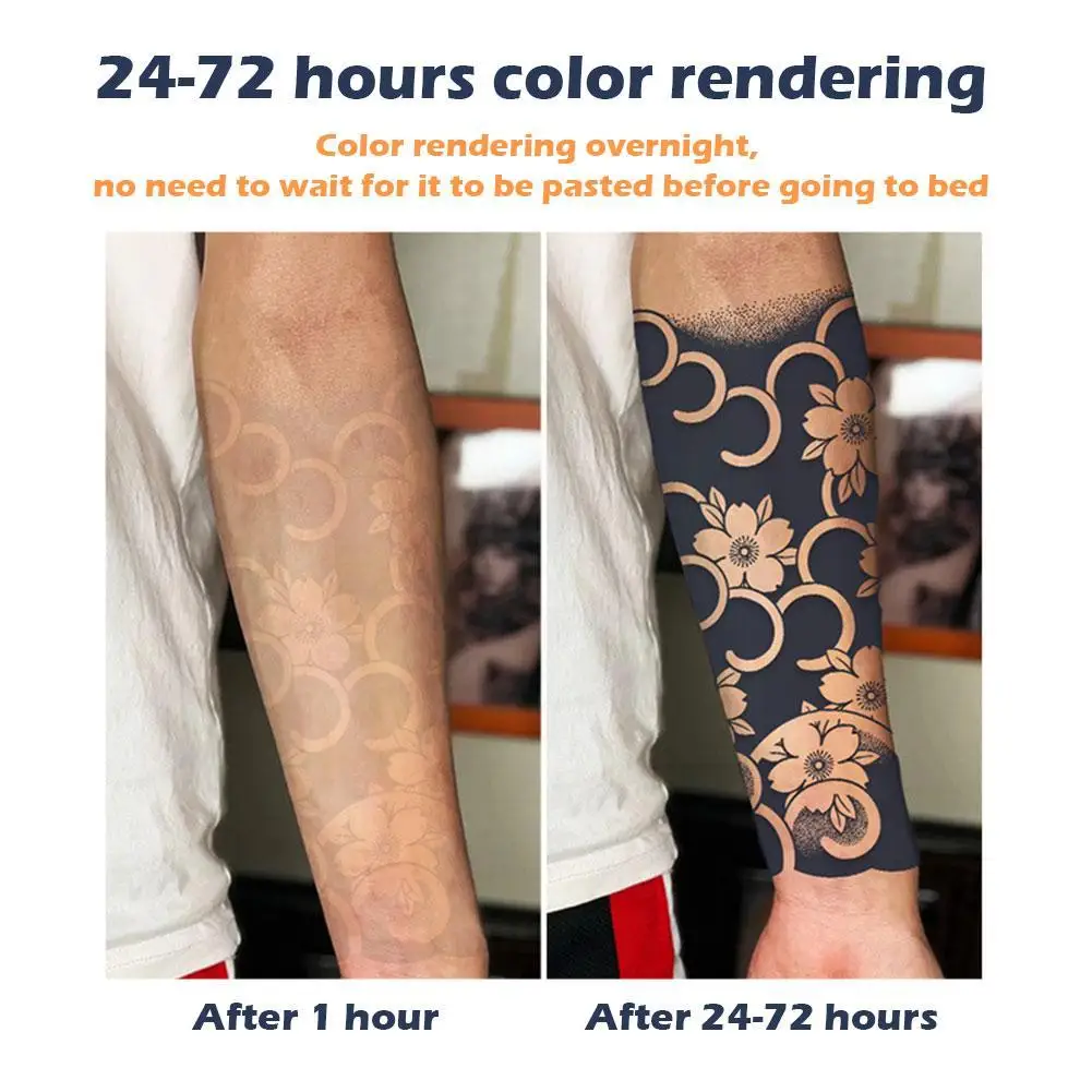 Top Trends: Lasting 15 Days Tattoo Stickers Half Arm Temporary Semi-permanent Men Arm Shiny Fake Cool Tattoo Women Waterproof Flower D0U8 Shoppable Styles - Image 5