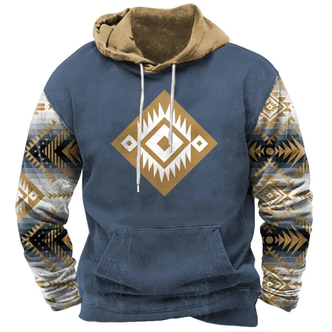 Top Trends: Vintage Men&#039;s Hooded Sweatshirt Indian Ethnic Style Hoodie Winter Oversized Men&#039;s Clothing Digital Printed Pullover Daily Tops Shoppable Styles