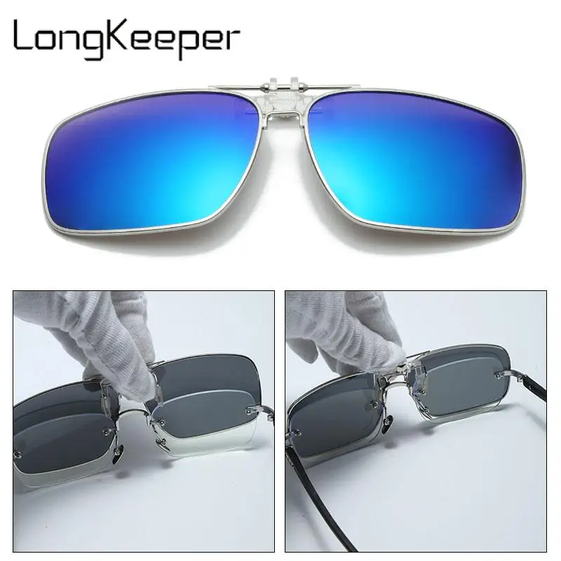 Top Trends: Long Keeper Polarized Pilot Flip Up Clip On Sunglasses Men Women Uv400 Driving Fishing Sun Glasses Color Change Night Vision Shoppable Styles